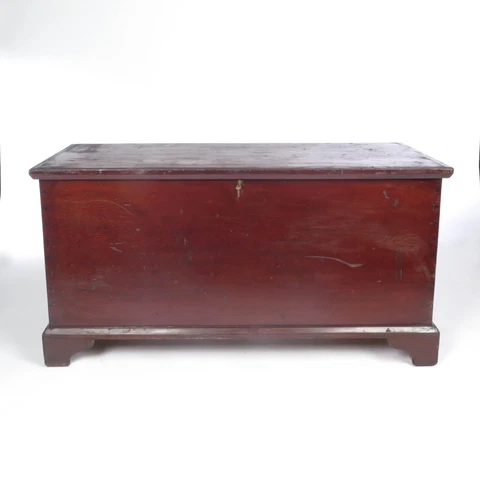 Vintage Blanket Chest Pine Handmade Dovetailed Bracket Feet Cover