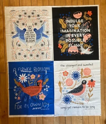 Birdsong By Gingiber Moda 48350 Quilt Fabric Panel Literature Quotes 36x44” New - Image 1 of 4