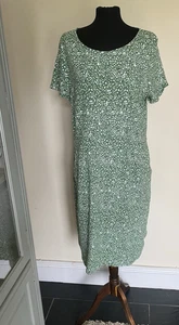 Boden Phoebe Kelly Green & White Floral Jersey Cotton Dress Size 20 R - Picture 1 of 5