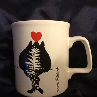 Taza De Colección 1979 B. Kliban Love Cats Colas Entrelazadas Corazón Gato Perfecta Rara Foto 1 de 3