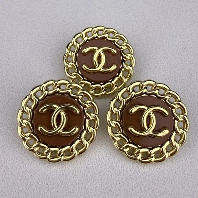 Chanel Buttons Gold Brown 20mm 10pcs RARE! - Image 1 of 4