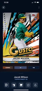 DIGITAL Topps Bunt Finest 25 Jacob Wilson Gusto - Picture 1 of 2