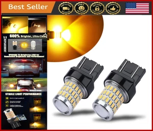 Amber 7443 7440 LED Turn Signal Bulbs Super Bright Rear Front Blinker 2 Pack - Picture 1 of 8