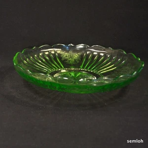 Anchor Hocking Mayfair Open Rose Low 2 5/8"Bowl 1931-1937 Green Depression Glass - Picture 1 of 12
