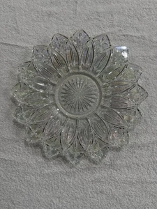 Vintage 1960s Federal Glass Petal Clear Iridescent 29cm Plate Platter Starburst - Picture 1 of 7