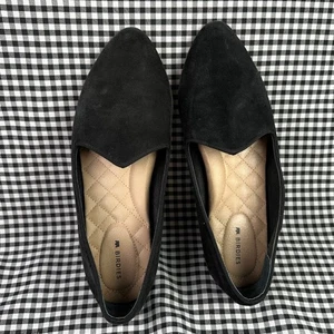 Birdies Heron Ballet Flat Black Suede Neutral Pointed Toe Cushioned Size 8 - Picture 1 of 3