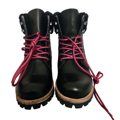 Women's Black Blackstone QL67 Leather Boots with Shearling Trim Size 37 NEW - Image 1 of 4