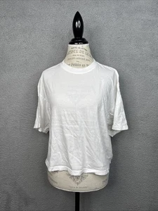 Billabong True Cropped Oversized Boyfriend Fit T-Shirt White Women’s M NWOT - Picture 1 of 9