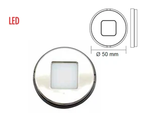 2" MATTE WHITE CHROME 12V LED ROUND COURTESY LIGHT MARINE BOAT DECK STAIR RV - Picture 1 of 1