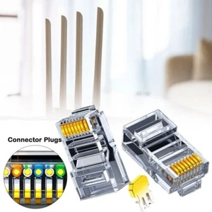 Crimp Network Connector Unshielded Pass Through Plug 2024 Ethernet Cables - Afbeelding 1 van 12