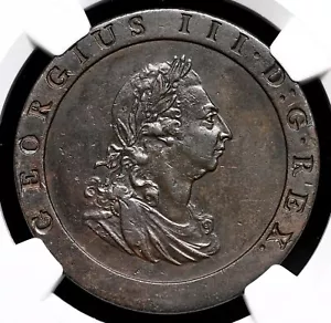 GREAT BRITAIN. George III, Copper Cartwheel Penny, 1797, NGC AU53 BN - Picture 1 of 4