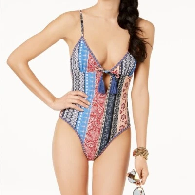 Traje de baño MINKPINK Lily Tie-Front Cheeky de una pieza M mediano nuevo con etiquetas Foto 1 de 4