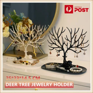 Necklace Ring Earring Deer Tree Stand Holder Show Rack Jewelry Display Organizer - Picture 1 of 10