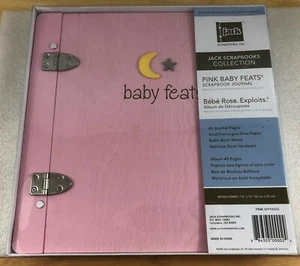 Jack Scrapbook Baby Feats Scrapbook Journal Memory Book - Pink - Picture 1 of 10