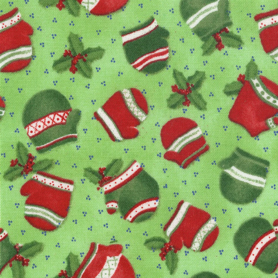 Mini Mitones Navidad 20 4" Tela Cuadrados Edredón Algodón Acolchado Todo Arreglado Foto 1 de 1