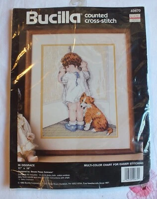 1992 Bucilla Counted Cross Stitch 40670 In Disgrace Counted Cross Stitch 10"x14" - Image 1 of 3