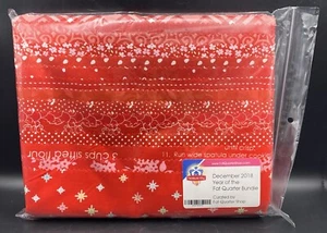 Fat Quarter Bundle of 15 pieces Coordinating Red Fabrics NEW (B) - Picture 1 of 5