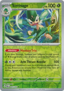 Pokemon SV04: Paradox Rift: Simisage - 005/182 - Reverse Holofoil - Picture 1 of 1