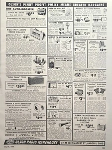 Olson Radio Warehouse Bargains Akron Cleveland Pittsburgh Vintage Print Ad 1955 - Bild 1 von 2