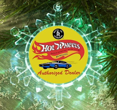 Hot Wheels Distribuidor Copo de Nieve Tri-Color Luz Vacaciones Árbol de Navidad Adorno Foto 1 de 4