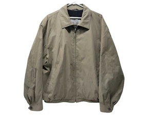 CLAIBORNE Mens XL Tan Jacket Harrington Beige Lined EUC - Picture 1 of 9