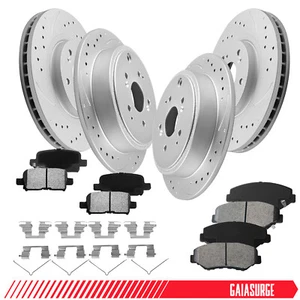 Front Rear DRILLED Rotors Pads Kit for 2003 2004 2005 2006 2007 2008 Honda Pilot - Picture 1 of 13
