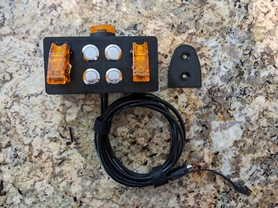 2x Covered Toggle 4x Push switch Apex Neptune breakout box with 24VDC alarm. - Image 1 of 4