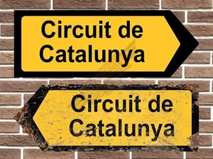 Señal de tráfico de metal de circuito de Catalunya vintage F1 retro garaje hombre cueva - Imagen 1 de 2