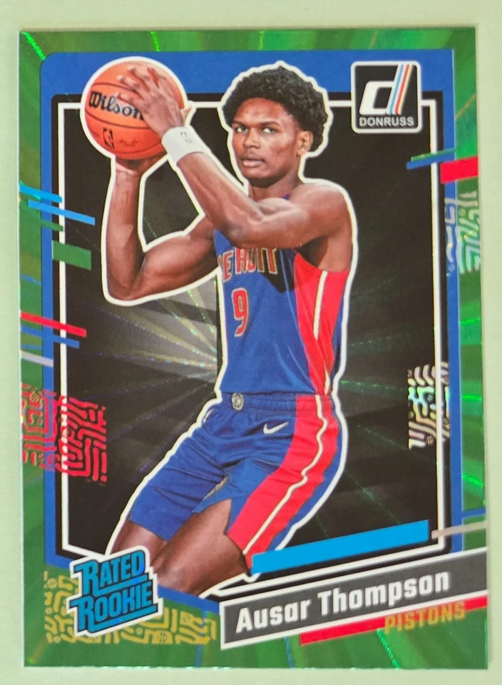 2023-24 Donruss #228 Ausar Thompson Rookie Green Laser Holo Detroit Pistons * - Image 1 of 1