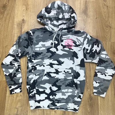 Anti Social Social Club Hoodie Adult S Camouflage/Pink Made in USA 100% Cotton - Image 1 of 4