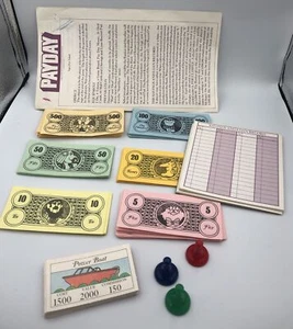 1975 Pay Day Game Replacement Parts Money Deal Cards Loan Pad Instructions Token - Picture 1 of 6