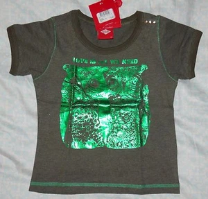 $80 NWT Oilily Olive Green T-shirt Kacid Sz 152/11-12 Green Shimmer OWL Cotton. - Picture 1 of 12