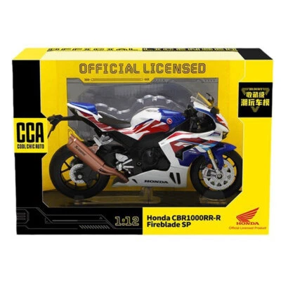 1:12 Honda CBR 1000RR-R Fireblade SP Modelo de motocicleta Diecast Moto Blanco Foto 1 de 4