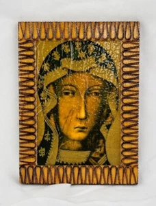 Ikone Gottesmutter Holz kann angehängt werden 8,5 x 11 cm - Bild 1 von 4