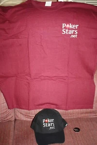 PREIS REDUZIERT!! Poker Stars Sortiment - kastanienbraunes Shirt, Hut, Kartenhalter - Bild 1 von 7