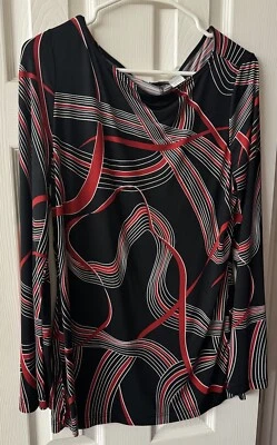 🌶️🌶️ Blusa túnica geométrica vintage roja y negra Spiegel talla mediana🌶️🌶️ Foto 1 de 4