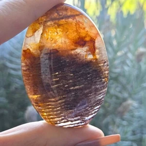 Thousand Layer (Lodolite) & Fire Quartz Palm Stone - Picture 1 of 2