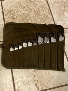 Vintage Military Imperial 899-F Ratchet SAE 10pc Wrench Set With Original Pouch. - Picture 1 of 5