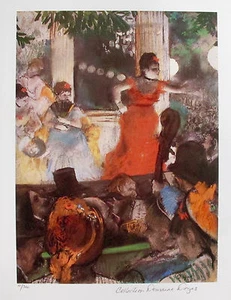 Edgar Degas CAFE CONCERT Estate Signed Stamped Limited Edition Giclee 15" x 11" - Picture 1 of 5