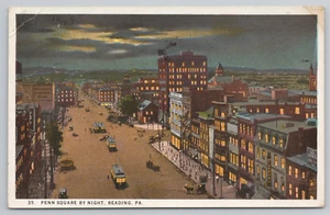 Postkarte Penn Square bei Nacht in Reading, PA. - Bild 1 von 2