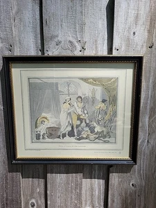 Litografia vintage ore quattro nel paese riproduzione coloniale Williamsburg - Foto 1 di 18