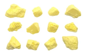 12PK Raw Sulfur, Mineral Specimens - Approx. 1" - Geologist Selected & Hand P... - Picture 1 of 6