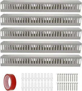 Lot de 5 gaines métalliques gris clair fente ouverte câble piste rack serveur gris clair - Photo 1/6