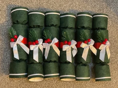 Reusable, Handmade Fabric Christmas Crackers  Set of 6 - Image 1 of 4