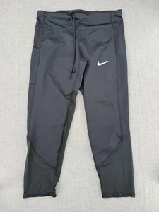 Nike Running Mujer Calzas Cortas Medianas Negras Dri Fit Malla Inserciones Elastizadas - Imagen 1 de 8