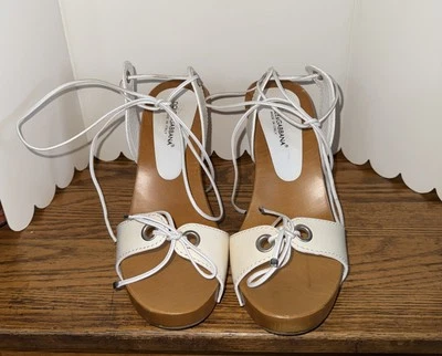 Dolce & Gabbana 40 EU 10 美国木质楔形厚底凉鞋 领带 意大利 #1629 — 第 1/4 张图片