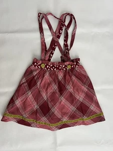 Matilda Jane Girls You & Me Brushed Flannel Overall Plaid Skirt Size 8 - Picture 1 of 11