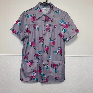 Talla S/M DE COLECCIÓN AÑOS 70 Andea de Nueva York CAMARERA TOP Camisa Uniforme Grueso Poli EE. UU. - Imagen 1 de 14