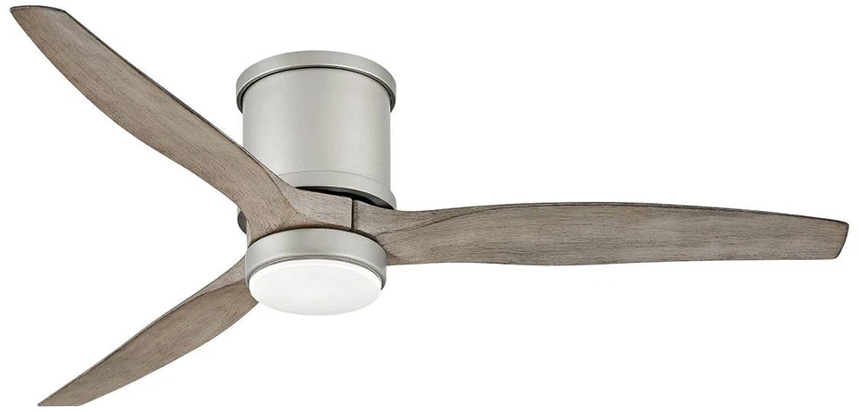 Ventilador inteligente Hinkley Hover 52" níquel escovado classificação úmida LED abraçador - Imagem 1 de 1