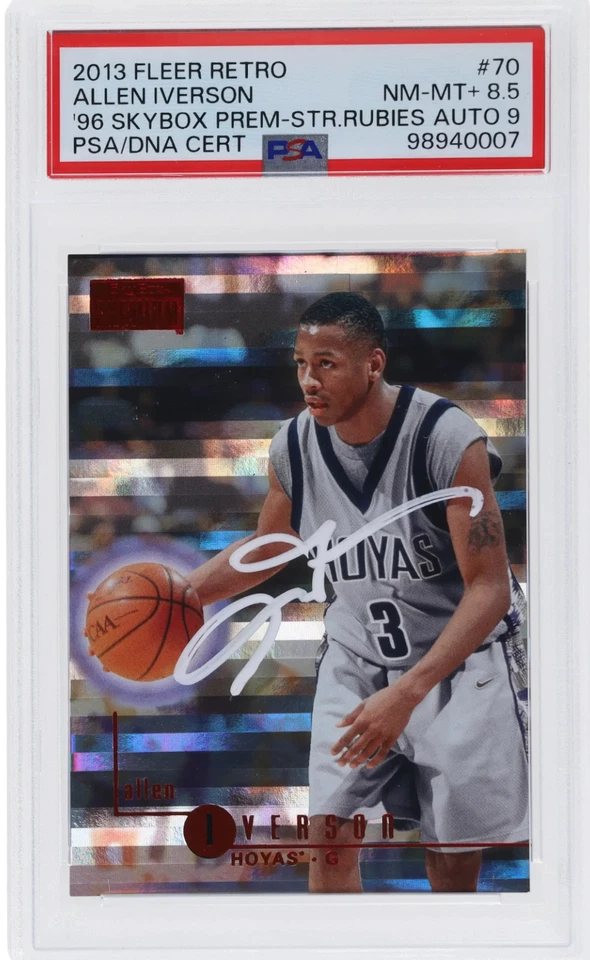 Allen Iverson Signed 2013 Fleer Retro SkyBox Star Rubies /150 PSA 8.5 | 9 Auto - Image 1 of 2